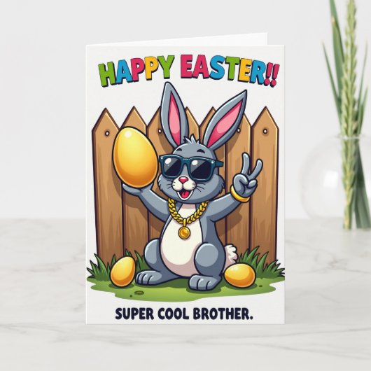 Cool Bunny Holiday Card Karte (Vorderseite)