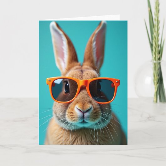 Cool Bunny In Glasses Card Karte (Vorderseite)