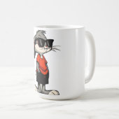 Cool Bunny in Shades Cartoon Illustration Kaffeetasse (VorderseiteRechts)