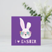 Cool Bunny Liebe Ostercard Feiertagskarte (Stehend Vorderseite)