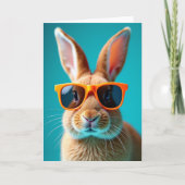 Cool Bunny Portrait Card Karte (Vorderseite)