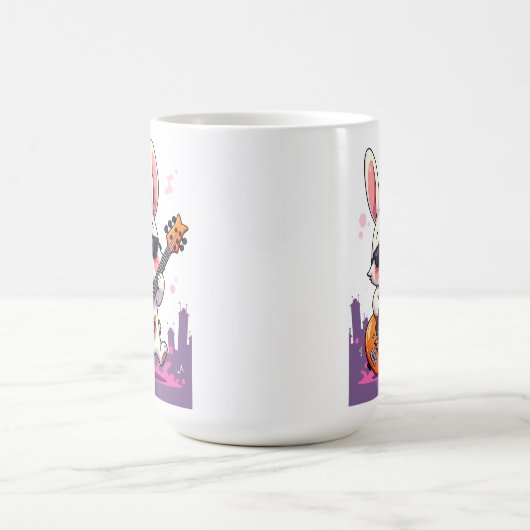 Cool Bunny Rockstar Kaffeetasse (Mittel)