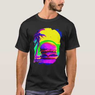 Cool Burger Chilling on Beach Fast Food Feinschmec T-Shirt