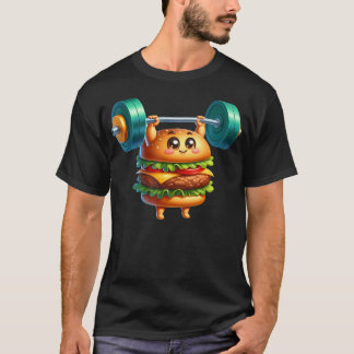Cool Burger Weightlift Fitness Barbell Gym Arbeit T-Shirt