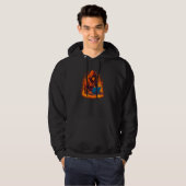 Cool burning IT Hacker with Flames and Fire for La Hoodie (Vorne ganz)