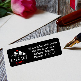 Cool Calgary Canada Mountains Maple Leaf Dark