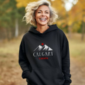 Cool Calgary Canada Mountains Maple Leaf Dark Hoodie