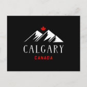 Cool Calgary Canada Mountains Maple Leaf Dark Postkarte (Vorderseite)