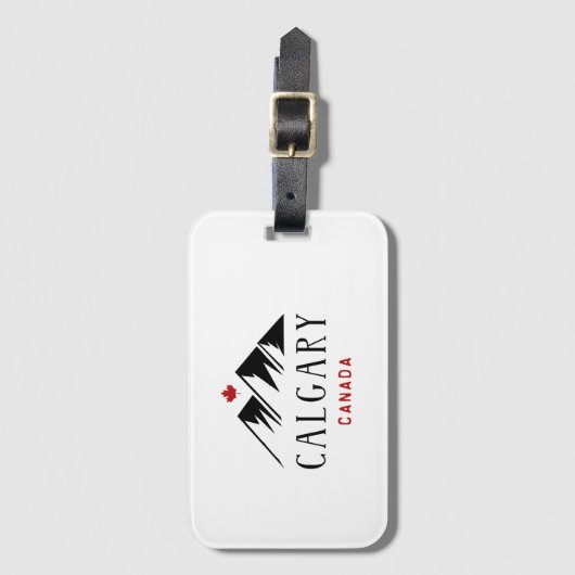 Cool Calgary Canada Mountains Maple Leaf Gepäckanhänger (Vorderseite Vertikal)