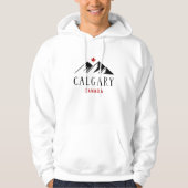 Cool Calgary Canada Mountains Maple Leaf Hoodie (Vorderseite)