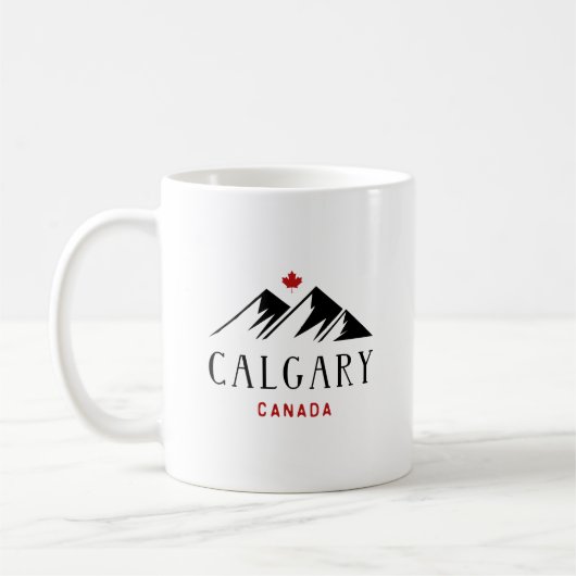 Cool Calgary Canada Mountains Maple Leaf Kaffeetasse (Links)