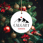 Cool Calgary Canada Mountains Maple Leaf Keramik Ornament