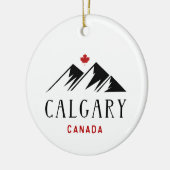 Cool Calgary Canada Mountains Maple Leaf Keramik Ornament (Links)