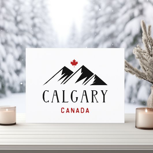 Cool Calgary Canada Mountains Maple Leaf Postkarte