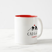 Cool Calgary Canada Mountains Maple Leaf Zweifarbige Tasse (VorderseiteRechts)