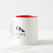 Cool Calgary Canada Mountains Maple Leaf Zweifarbige Tasse (Vorderseite Links)