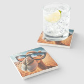 Cool Camel Stone Untersetzer (Seitenansicht)