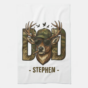 Cool Camouflage Vater - Hirsch mit Sonnenbrille Geschirrtuch