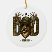 Cool Camouflage Vater - Hirsch mit Sonnenbrille Keramik Ornament (Vorne)