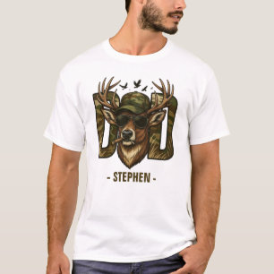 Cool Camouflage Vater - Hirsch mit Sonnenbrille T-Shirt