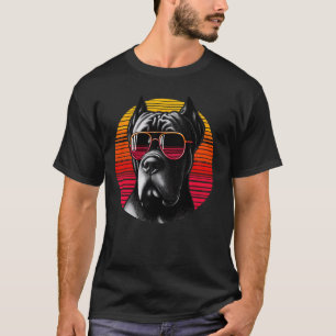 Cool Cane Corso Dog Vintag Sonnenuntergang Retro T-Shirt