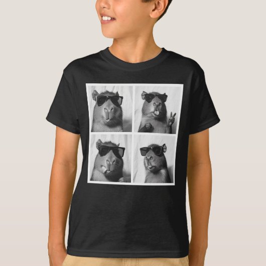 Cool Capybara Fotobooth Fun Fotograf T-Shirt (Vorderseite)