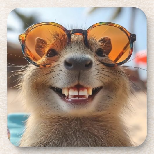Cool Capybara Getränkeuntersetzer (Vorderseite)