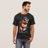 Cool Capybara Playing Video Games. Funny Gamer Cap T-Shirt (Vorne ganz)
