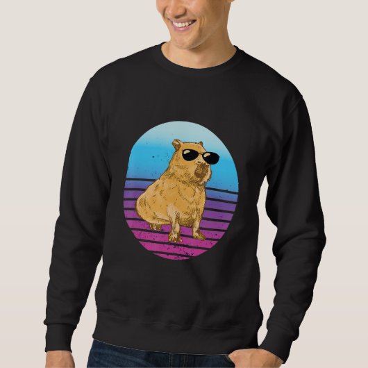 Cool Capybara Sunset Capybara   Capybara Rodent Sweatshirt (Vorderseite)