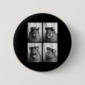Cool Capybara With Sungles Photobooth Funny Rodent Button (Vorderseite)