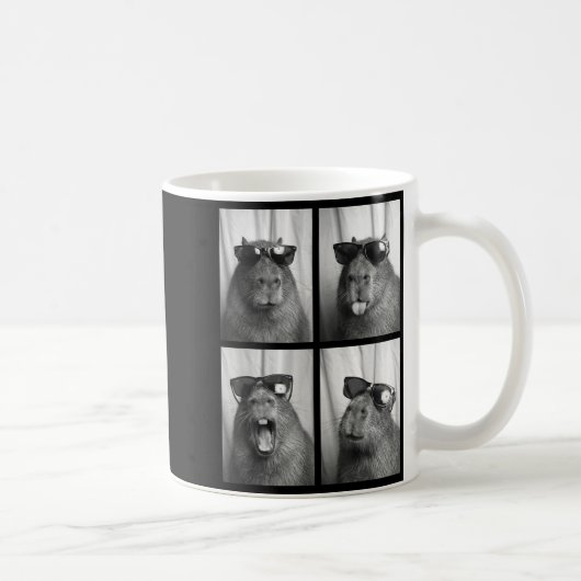 Cool Capybara With Sungles Photobooth Funny Rodent Kaffeetasse (Rechts)