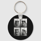 Cool Capybara With Sungles Photobooth Funny Rodent Schlüsselanhänger (Vorderseite)