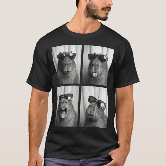 Cool Capybara With Sungles Photobooth Funny Rodent T-Shirt (Vorderseite)