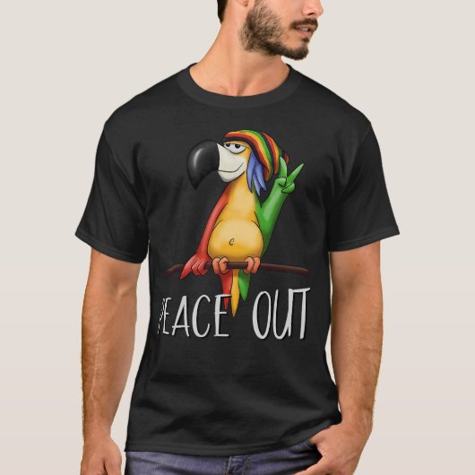 Cool Cartoon Rasta Bird Chilling Reggae Parrot Pea T-Shirt (Vorderseite)