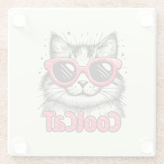 Cool Cat 1 Glasuntersetzer (Rückseite)