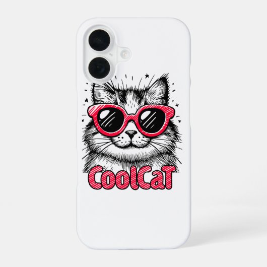 Cool Cat 1 iPhone 16 Hülle (Rückseite)
