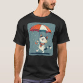 Cool Cat and Umbrella for a Unique Statement T-Shirt (Vorderseite)