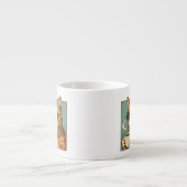 Cool Cat Coffee Retro Style Design for Cat Lovers Espressotasse (Vorderseite)