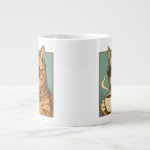 Cool Cat Coffee Retro Style Design for Cat Lovers Jumbo-Tasse (Vorderseite)