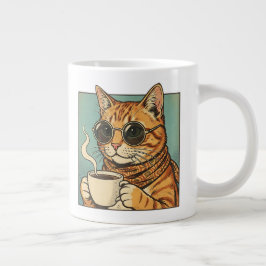Cool Cat Coffee Retro Style Design for Cat Lovers Jumbo-Tasse