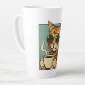 Cool Cat Coffee Retro Style Design for Cat Lovers Milchtasse (Linke Ecke)
