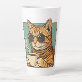 Cool Cat Coffee Retro Style Design for Cat Lovers Milchtasse