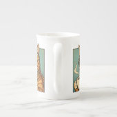 Cool Cat Coffee Retro Style Design for Cat Lovers Porzellantasse (Rückseite)