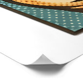 Cool Cat Coffee Retro Style Design for Cat Lovers Poster (Ecke)