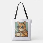 Cool Cat Coffee Retro Style Design for Cat Lovers Tasche (Rückseite)
