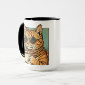 Cool Cat Coffee Retro Style Design for Cat Lovers Tasse (Vorderseite Links)