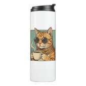 Cool Cat Coffee Retro Style Design for Cat Lovers Thermosbecher (Nach links gedreht)