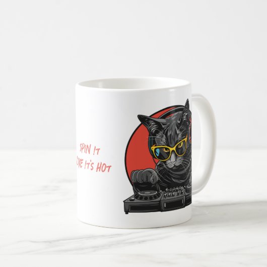 Cool Cat DJ Kaffeetasse (VorderseiteRechts)