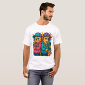 Cool Cat & Dog Rap Duo T-Shirt (Vorne ganz)