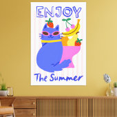 Cool Cat Enjoying the Summer Leinwanddruck (Insitu (Wohnzimmer))